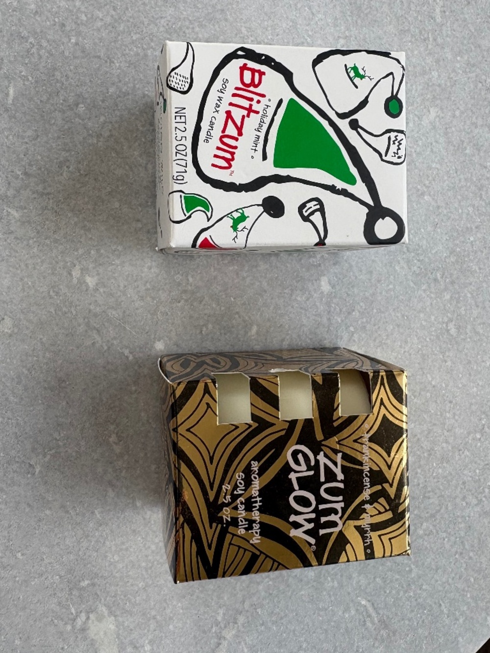 Two New Zum Candles:  Blitzum and  Glow